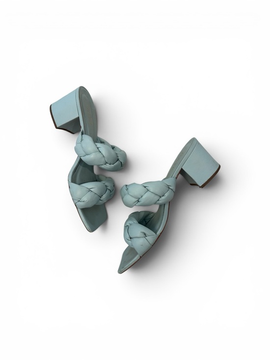 RAYE Shoes - RAYE Braided Double-Strap Block Heels in Powder Blue